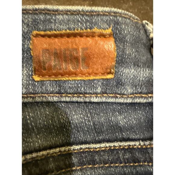 Paige Denim-Womens Kylie Crop-Denim Dark Wash Distressed Hem Jeans-Size W25 - Picture 15 of 16